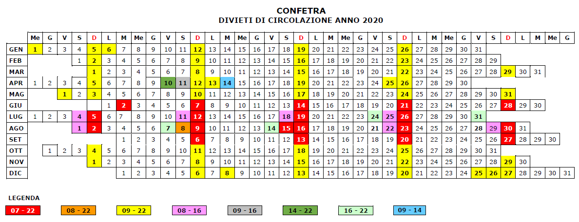 DIVIETI DI CIRCOLAZIONE 2020 IN ITALIA DIVIETI_DI_CIRCOLAZIONE_2020_172_1.PNG (Art. corrente, Pag. 1, Foto ingrandimento)